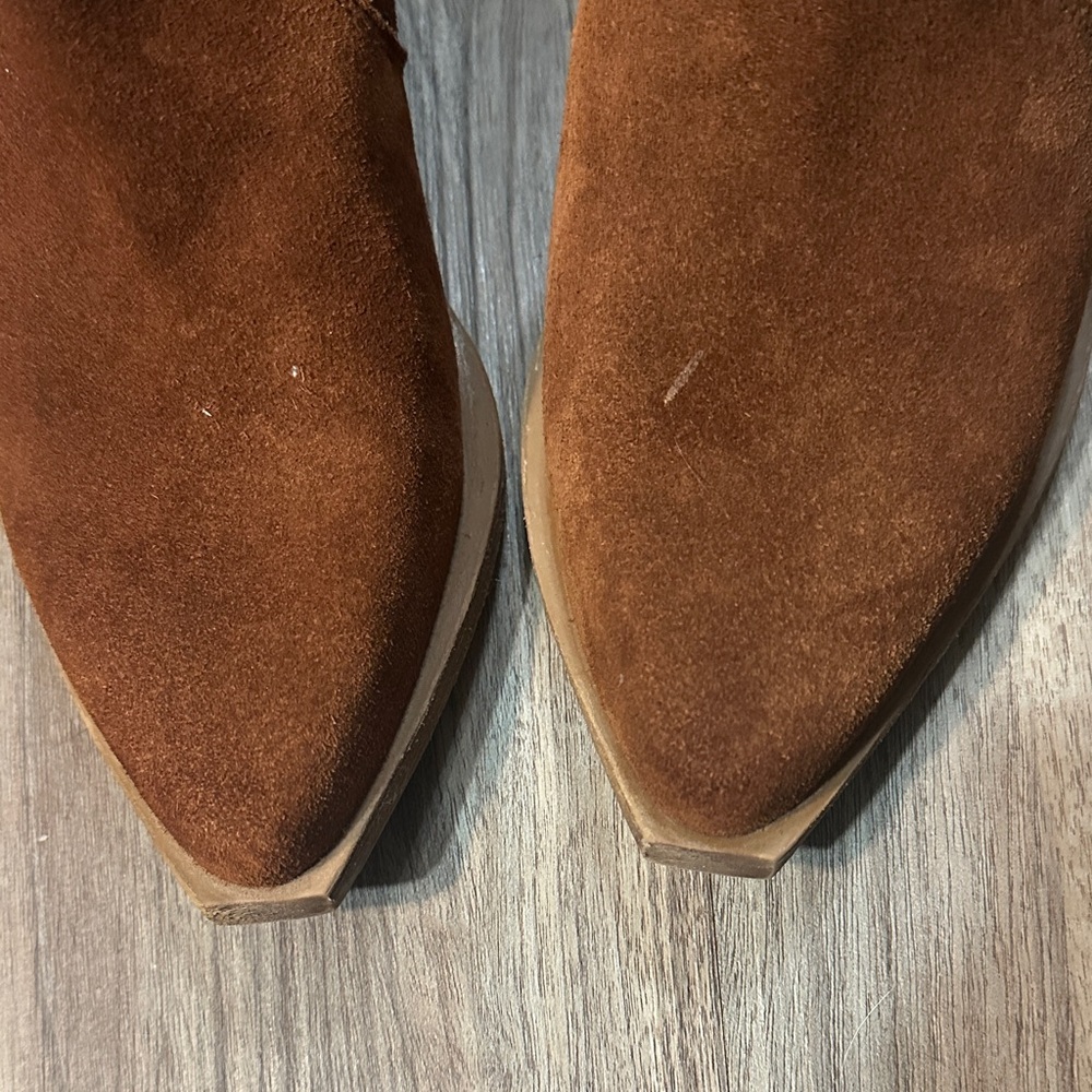 Steve Madden Chestnut Suede Ankle Boots - Picture 6 of 10